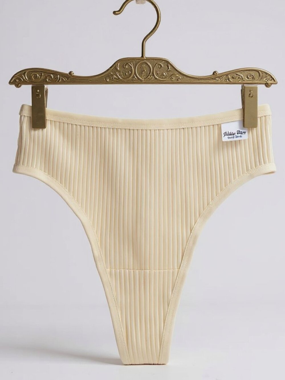 Brand New Women’s Cotton Thong Underwear – Creamy Beige